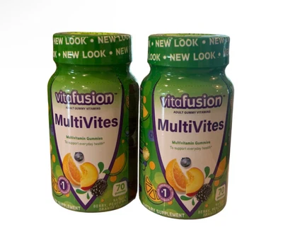 Lote De 2 - Vitafusion MultiVites Gomosa Adulto Multi Vitamina 70-CT Sabor Natural Foto 1 de 4