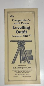 1920’s Brochure B. L Makepeace Surveyor Carpenter’s Farm Levelling Outfit Boston - Picture 1 of 4