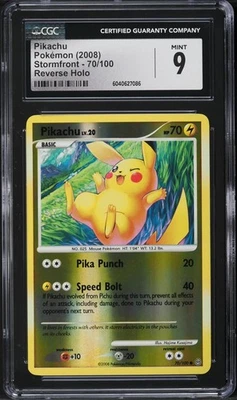 CGC 9 Pikachu Reverse Holo Stormfront 2008 Pokemon Card #70 - Image 1 of 2
