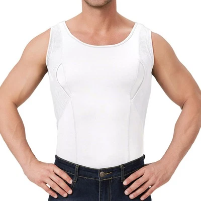 Conceal Carry Holster Tank Top for Men White Sleeveless Compression Concealed... - Image 1 of 4