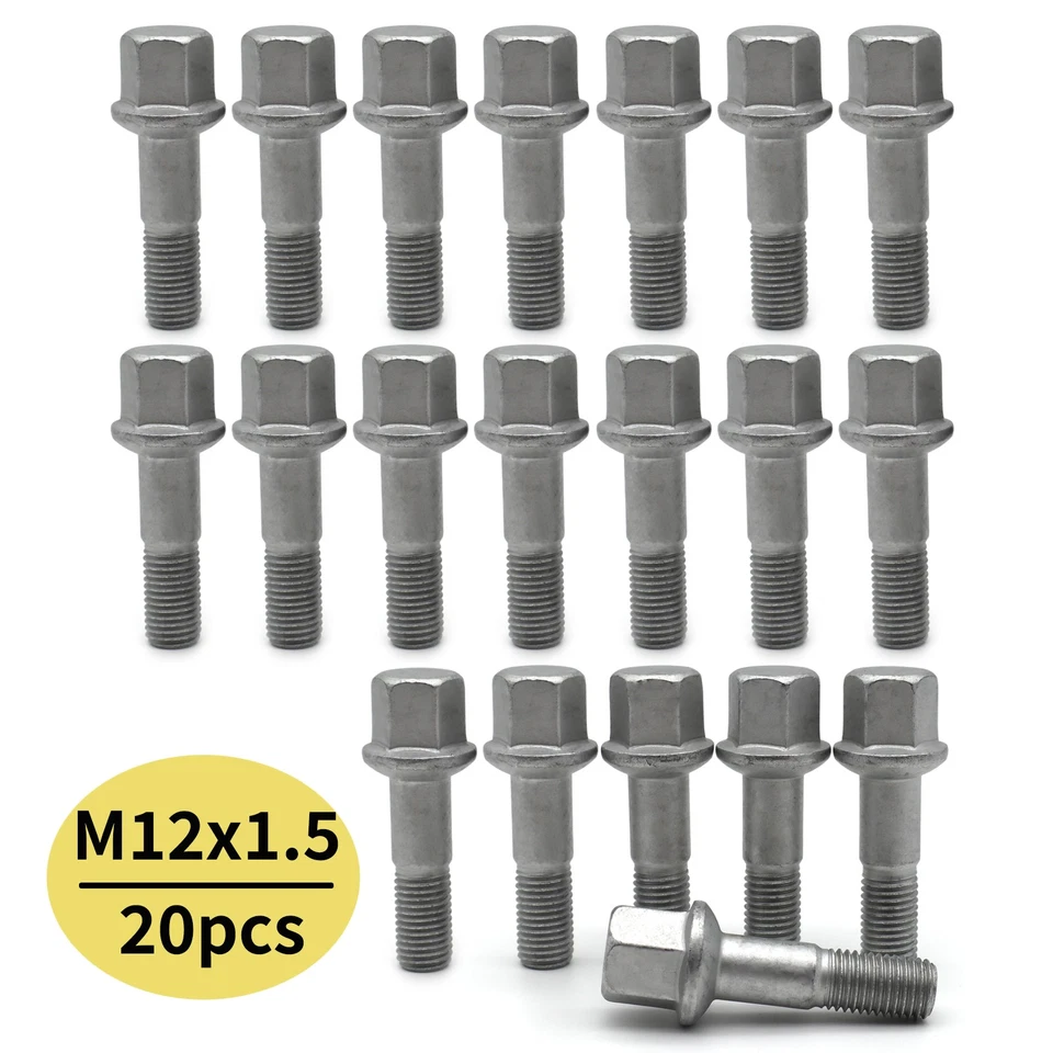 20x For Mercedes-Benz C124 W124 S124 W201 Lug Bolt Wheel Nuts M12x1.5 0009904807 - Image 1 of 4