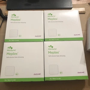4 Mepilex weiche Silikon saugfähige Schaum Verbände steril 4"x4" 4 Boxen 5/Bx! - Bild 1 von 3