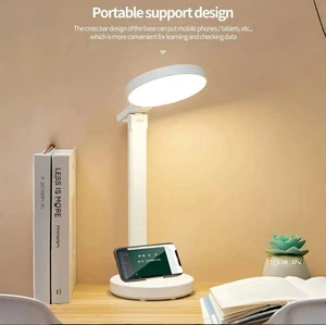 Dimmable LED Desk Light Touch Sensor Table Bedside Reading Lamp USB Rechargeable - Picture 1 of 11