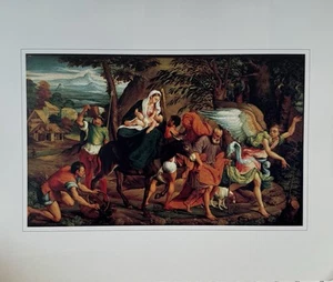Vintage "Die Flucht nach Ägypten" von Jacopo Da Ponte genannt Jacopo Bassano - Bild 1 von 8