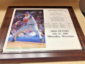 1990 Nolan Ryan 7/31/1990 300th VICTORY 8x10 Photo/Texas Rangers/Sealed Plaque - Picture 1 of 19