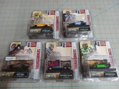 Transformers Set 5 Jada 1:64 Optimus Prime Bumblebee Hotrod Barricade Crosshairs - Image 1 of 4