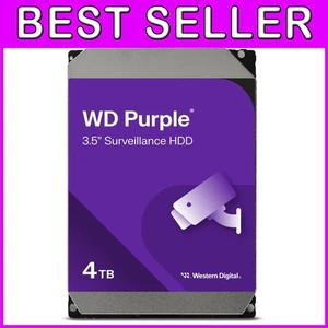 Internal 4TB Hard Drive for Surveillance - WD Purple SATA 6 Gb/s, 24/7 Operation - Picture 1 of 3