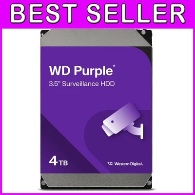 Internal 4TB Hard Drive for Surveillance - WD Purple SATA 6 Gb/s, 24/7 Operation - Image 1 of 3