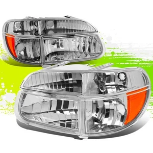 Factory Style Headlights for Ford Exploere Mountaineer 95-01 Chrome Amber L+R - Picture 1 of 6