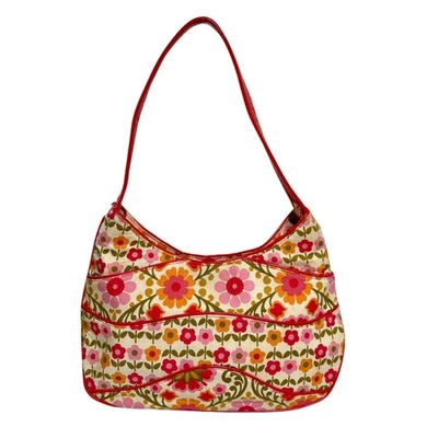 Vera Bradley Frill Folkloric Red Patent Strap Making Waves Hobo Purse RETIRED - Image 1 of 4