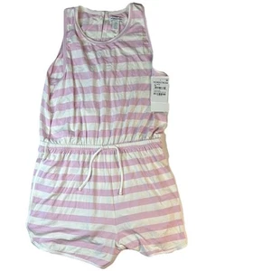 Nordstrom Girls’ Pink and White Striped Jumpsuit Romper Size XL 16 NEW WITH TAGS - Picture 1 of 5