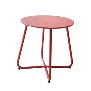 Patio Small Side Table Waterproof Round Metal Steel Weather Resistant Portable - Picture 1 of 6