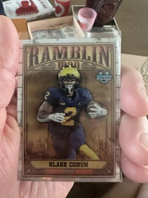 2023 Bowman University Chrome - Ramblin' Man Blake Corum #RM-8 (RC) - Image 1 of 2