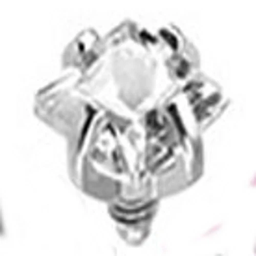 1 - Juego de puntas roscadas internamente de acero quirúrgico 316L gema cuadrada tapa dérmica G31  Foto 1 de 1