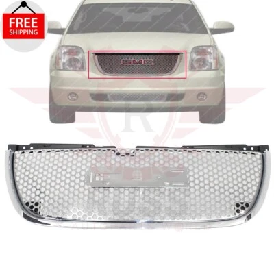 New Front Grille Assembly Chrome Shell and Insert Fits 2007-2014 GMC YUKON SPORT - Image 1 of 4