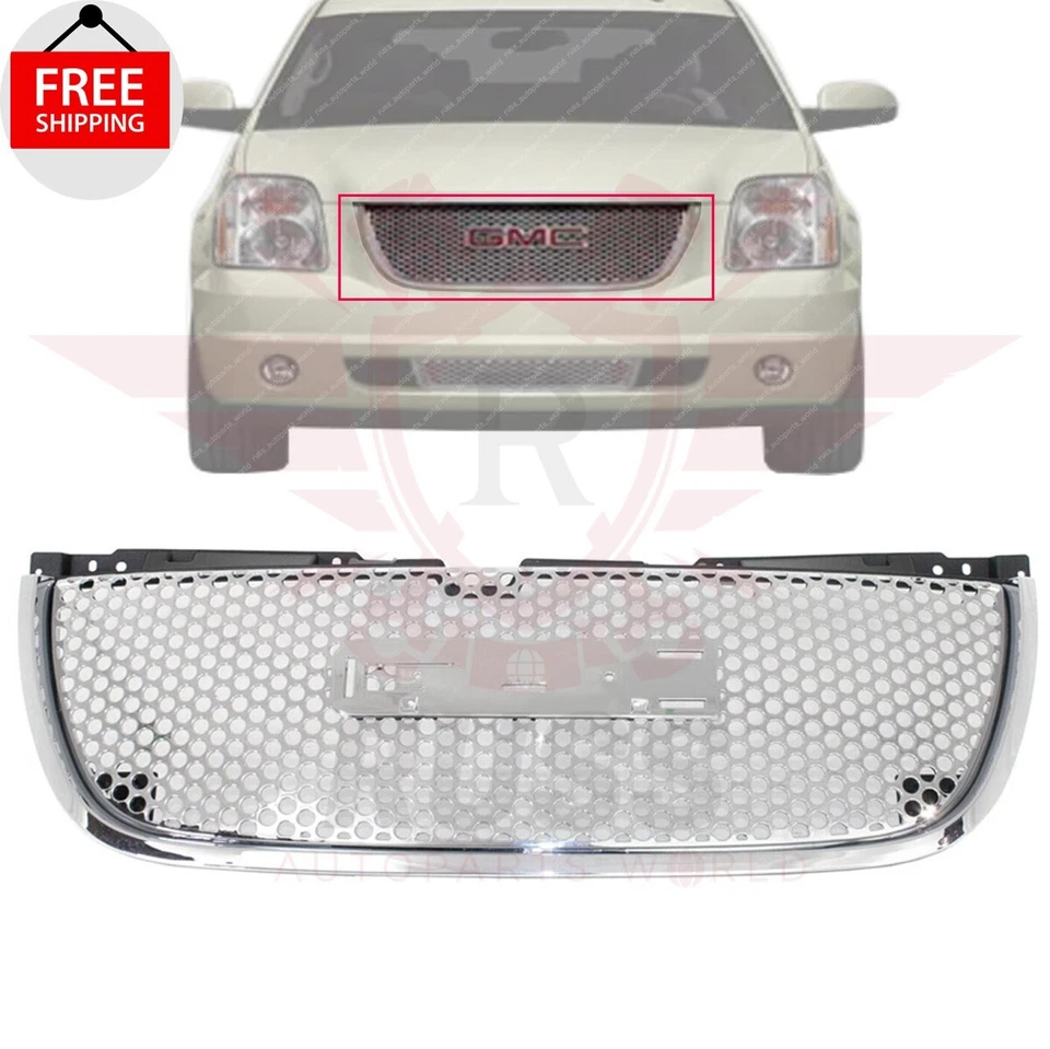New Front Grille Assembly Chrome Shell and Insert Fits 2007-2014 GMC YUKON SPORT — 第 1/4 张图片
