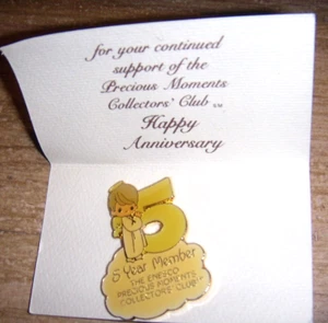 NEW  Precious Moments 5 YEAR MEMBER HONOR BROOCH PIN - Picture 1 of 1