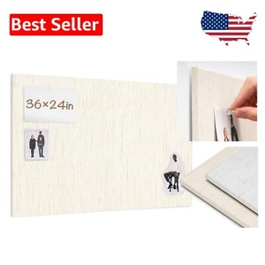 Modern 36x24 Linen Bulletin Board with Command Strips - Perfect for Organizing - Picture 1 of 9