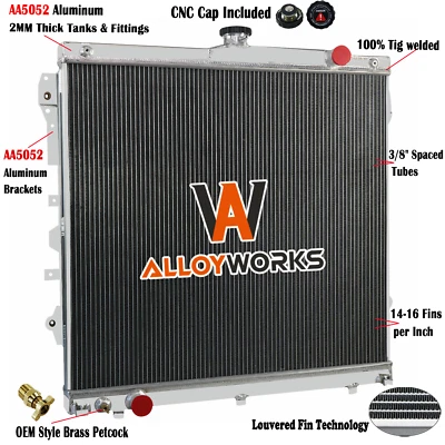 3 Rows Aluminum Radiator For 2007-2014 08 2009 2010 Toyota Tundra 4.0L V6 GAS Foto 1 de 4