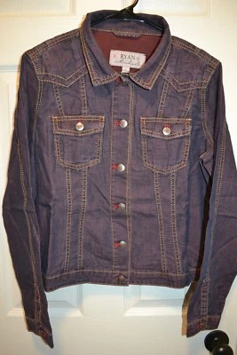 Chaqueta vaquera Ryan Michael para mujer delgada LG TEÑIDO DE PIGMENTO DESGASTADO L1582DK Foto 1 de 4