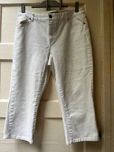 Style & Co. White Back pocket studded Cotton Stretch Capri Pants Size 10 - Picture 1 of 11