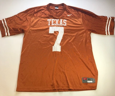 Nike Jersey Mens XL Orange Texas Longhorns Football #7 Home Vintage NCAA UT Cover