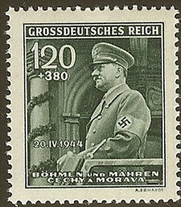 SALE: Stamp Germany Bohemia Czechoslovakia Mi 137 Sc B26 1940 WW2 Hitler MNG - Image 1 of 1