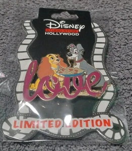 DISNEY STUDIO STORE HOLLYWOOD LADY AND THE TRAMP LOVE LIMITED EDITION 3D 2" PIN - Picture 1 of 1