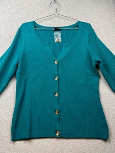 Eddie Bauer Button Up Cable Knit Cardigan Sweater Womens XL Long Sleeve - Picture 1 of 12