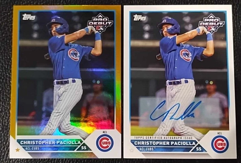 2023 Topps Pro Debut Christopher Paciolla Auto+GOLD 46/50 Rookie CUBS #PD-195