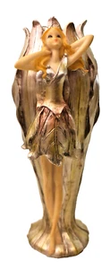 Bellissimo vaso a forma di foglia con fata in abito foglia statuina 11,5" - Foto 1 di 7