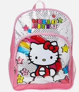 Hello Kitty School Backpack 16" Pink GIRLS Large Bag - Picture 1 of 1