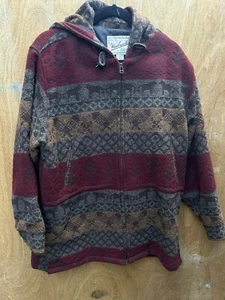 VTG Woman’s Woolrich Aztec Navajo Animal Print Jacket Wool USA Sz Large A5-00 - Picture 1 of 13