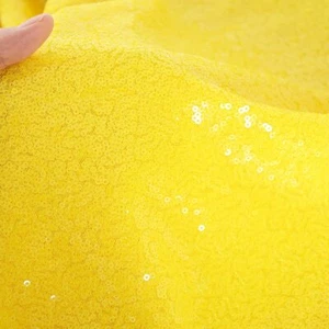 Sequin Fabric by The Yard Yellow Glitter Fabric for Sewing Paillette Sequin F... - Picture 1 of 6