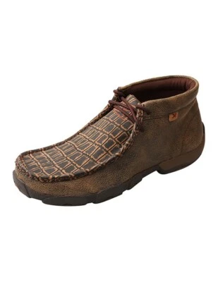 Twisted X Casual Shoes Mens Rubber Sole Caiman Print Moc Brown MDM0067 - Image 1 of 4