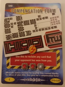 Doctor Who Battles In Time Invader Trading Card #590 Compensation Form