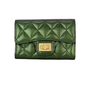 CHANEL Quilted Reissue Small Leather FlapCard Holder Iridescent Wallet Ebay Live - Picture 1 of 11