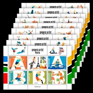 Summer Games Sports Paris 1924 - 2024 MNH Stamps 2024 Guinea 9 Sheets Collection - Picture 1 of 10