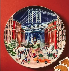 Anthropologie Holiday in the City New York City Stoneware Dessert Plate 8.25" - Picture 1 of 5
