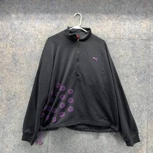 Puma Sweater Women Extra Large Ladies Black 1/4 Zip Outdoors Polyester Logo - Picture 1 of 11