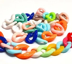 Kunststoff kette Twist Ring 19mm Bunte C Clips Acryl Chain DIY 1 meter D133 - Bild 1 von 9