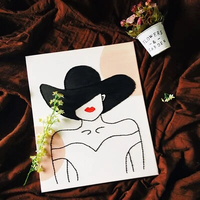 Embroidery Canvas Painting Line Art For Living Room Best Modern Wall Decor - Image 1 of 4