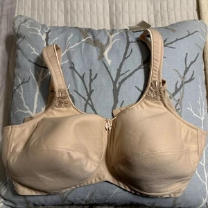 Amoena Mastectomy Kelly NWT 2153 Nude Embroidered Wireless Bra Sz 46DD - Picture 1 of 9