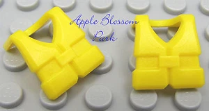 NEW Lot/2 Lego Minifig YELLOW LIFE JACKETS Sailor Ship & Boat Preserver Vest Set - Picture 1 of 2