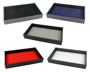 Black Leatherette Tray with Choice of Leatherette or Velvet Presentation Pad - Picture 1 of 8
