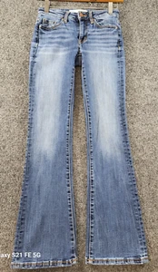 BKE Stella Denim Jeans Womens 24x29 Bootcut Slim Fit Low Rise Wiskering Stretch - Picture 1 of 12