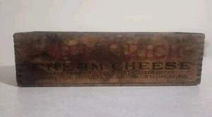Vintage Mellorich Cream Cheese 3 lb. Wooden Box / Hanover Food Inc, Baltimore MD - Picture 1 of 6