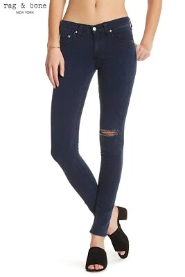 RAG & BONE NWT $195 THE SKINNY DISTRESSED TERRA BLUES JEAN. MADE IN USA. SZ 28 - Image 1 of 4