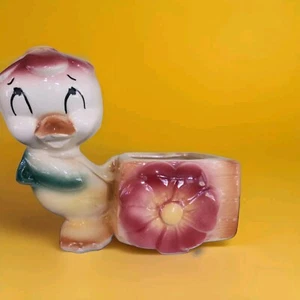Rare! Vintage  Ceramic Duck Duckling Pottery Planter - Picture 1 of 8