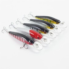 Lot 5pcs Fishing Bass Lures Diving Crankbait Minnow Bait Crank Baits Hook Tackle